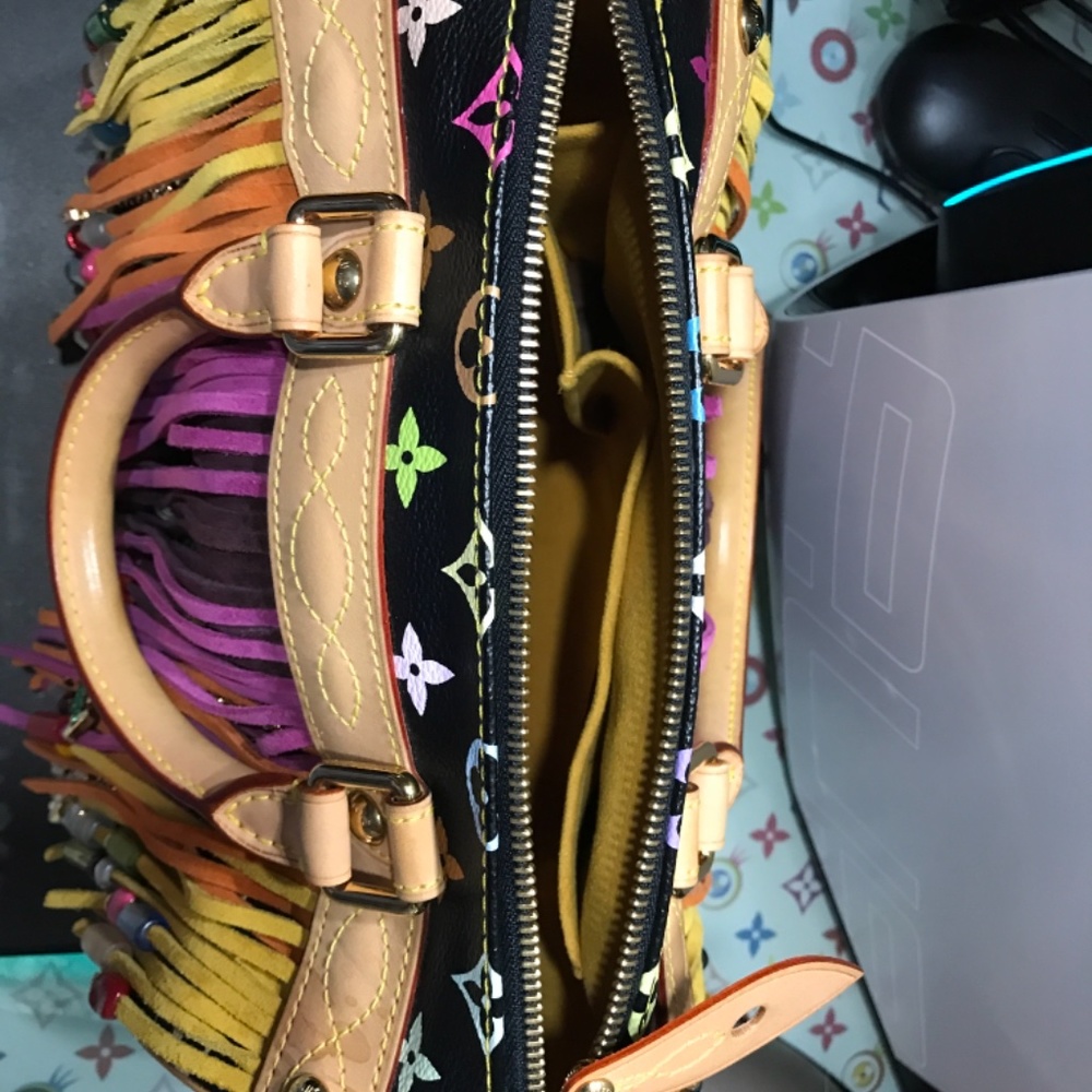 Murakami x Vuitton vintage fringe black multicolor speedy bag. EUC - Picture 7 of 15